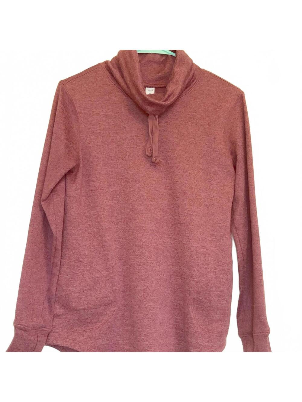 Old Navy Active Cowl Neck Sweater Gray Pullover Side Pocket Athleisure Top
